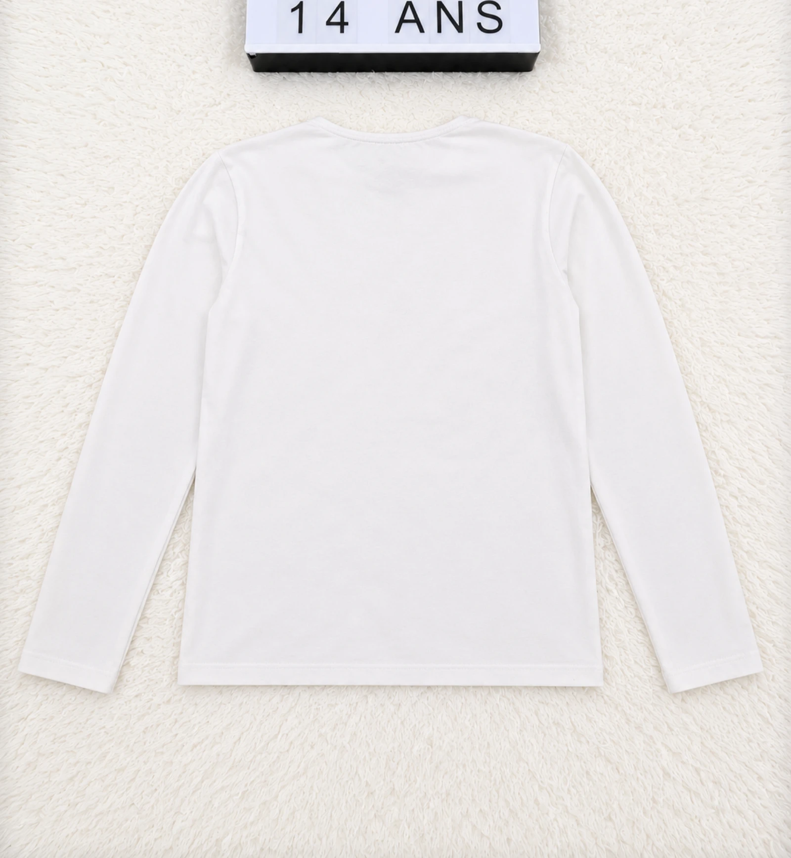 T-shirt mangas compridas Okaïdi branco estampado flores 14 anos 👒 – photo 5